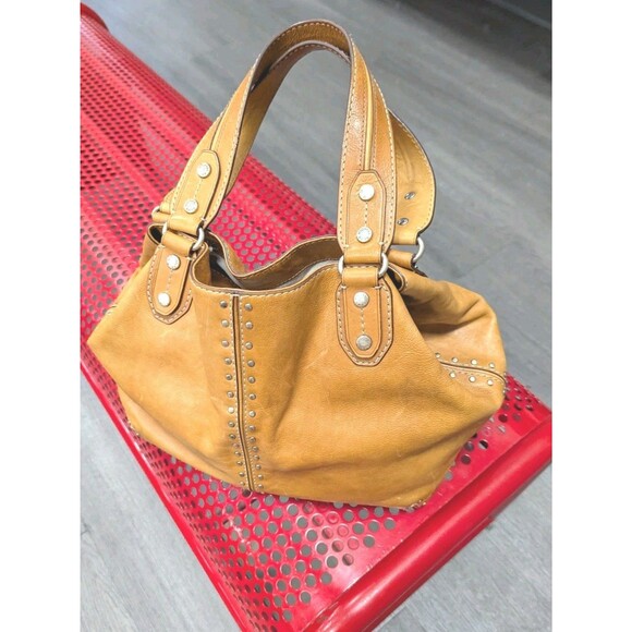 MICHAEL KORS Astor Uptown Studded Satchel Purse Hand Bag Shoulder Tote Leather - Picture 1 of 10
